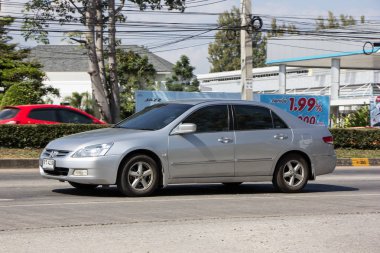 Chiangmai, Tayland - 30 Kasım 2018: Özel araba Honda accord. Yol no.1001 Chiangmai iş alanı 8 km.