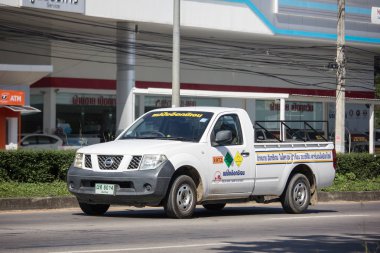 Chiangmai, Tayland - 15 Kasım 2018: Özel pikap araba, Nissan Navara. Yol no.1001, Chiangmai iş alanı 8 km.