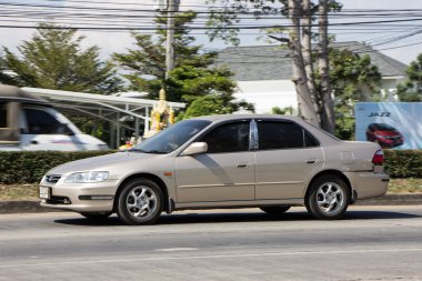 Chiangmai, Tayland - 30 Kasım 2018: Özel araba Honda accord. Yol no.1001 Chiangmai iş alanı 8 km.
