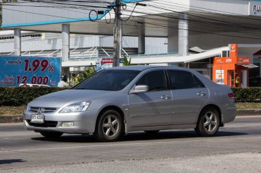 Chiangmai, Tayland - 30 Kasım 2018: Özel araba Honda accord. Yol no.1001 Chiangmai iş alanı 8 km.