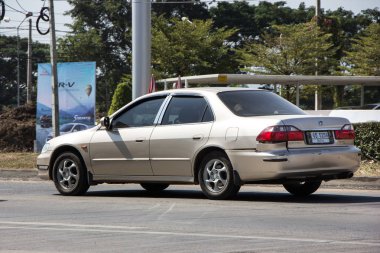 Chiangmai, Tayland - 30 Kasım 2018: Özel araba Honda accord. Yol no.1001 Chiangmai iş alanı 8 km.