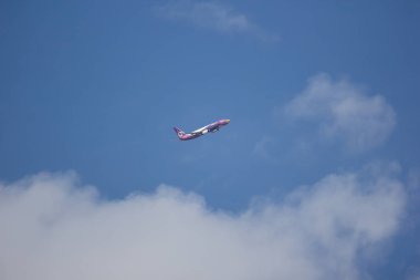 Chiangmai, Tayland - 14 Kasım 2018: Hs-Dbu Boeing 737-800 Nokair itibaren. Bangkok'a Chiangmai Havaalanı'ndan çıkar.