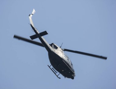 Chiangmai, Tayland - 20 Kasım 2018: Bell Uh - 1h Iroquois (205) Kraliyet Tayland hava kuvvet. Fotoğraf üzerinde Chiangmai şehir.