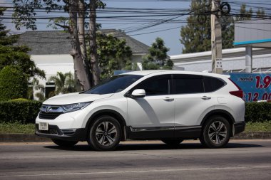 Chiangmai, Tayland - 8 Kasım 2018: Özel araba Honda Crv şehir Suv araba. Yol no.1001 Chiangmai şehir merkezine 8 km.