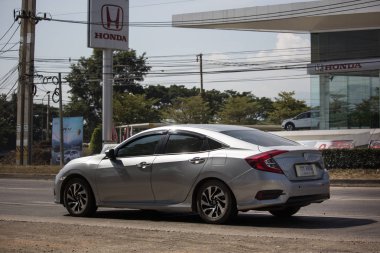 Chiangmai, Tayland - 2 Aralık 2018: Özel Sedan araba Honda Automobil, Onuncu nesil Honda Civic. Yol no.1001 Chiangmai iş alanı 8 km.