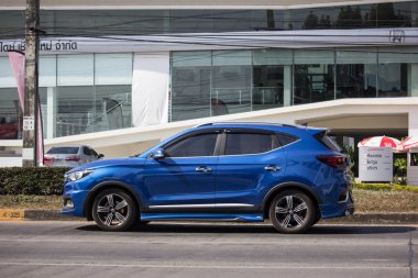 Chiangmai, Tayland - 4 Aralık 2018: Özel Suv araç Mg Zs. ürünü İngiliz otomotiv den. Yol no.1001, Chiangmai şehir merkezine 8 km.