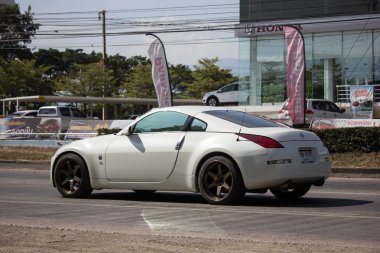 Chiangmai, Tayland - 4 Aralık 2018: Araba, Nissan 350z özel yarış. Yol no.1001 üzerinde şehir Chiangmai Merkezi'nden yaklaşık 8 km kuzeyinde.