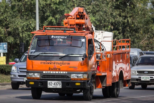 Chiangmai Tailândia Dezembro 2018 Bucket Truck Provincial Eletricity Authority Thailand — Fotografia de Stock