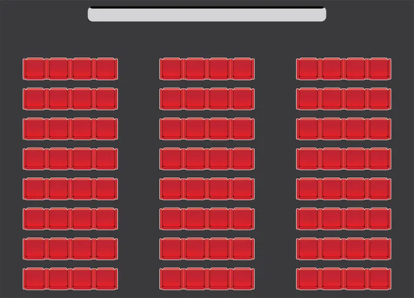顶视图显示座位在剧院与黑暗的背景向量和例证 — 图库矢量图片