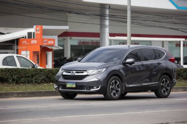 Chiangmai, Tayland - 18 Aralık 2018: Özel araba Honda Crv şehir Suv araba. Yol no.1001 Chiangmai şehir merkezine 8 km.