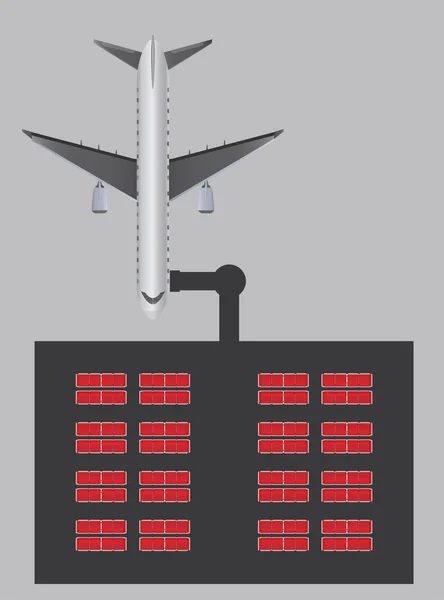 Ansicht Des Flughafenflugzeugs Und Des Sitzes Der Abflughalle — Stockvektor
