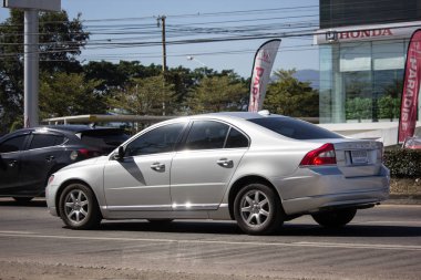 Chiangmai, Tayland - 24 Aralık 2018: Özel araba, Volvo S80. Fotoğraf Road'da yok 121 yaklaşık 8 km mesafedeki do5ntown Chiangmai, Tayland.