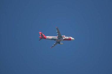 Chiangmai, Tayland - 17 Aralık 2018: Hs-Abc Airbus A320-200 Tay Airasia. Phuket Chiangmai Havaalanı'ndan çıkar.