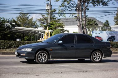 Chiangmai, Tayland - 24 Aralık 2018: Özel araba Honda accord. Yol no.1001 Chiangmai iş alanı 8 km.