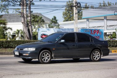 Chiangmai, Tayland - 24 Aralık 2018: Özel araba Honda accord. Yol no.1001 Chiangmai iş alanı 8 km.