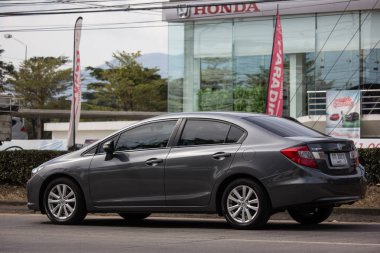 Chiangmai, Tayland - 3 Ocak 2019: Özel Sedan Honda Automobil, Honda Civic arabadan. Yol no.1001 Chiangmai iş alanı 8 km.