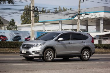 Chiangmai, Tayland - 3 Ocak 2019: Özel araba Honda Crv şehir Suv araba. Yol no.1001 Chiangmai şehir merkezine 8 km.