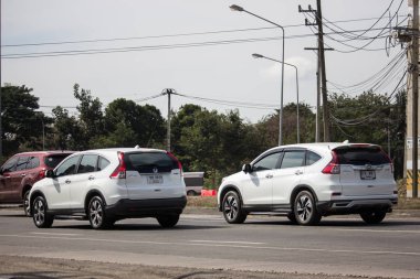 Chiangmai, Tayland - 3 Ocak 2019: Özel araba Honda Crv şehir Suv araba. Yol no.1001 Chiangmai şehir merkezine 8 km.