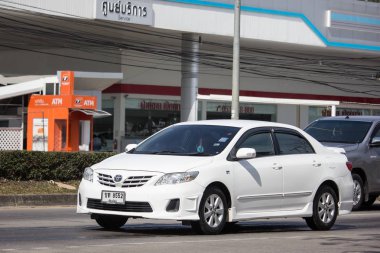 Chiangmai, Thailand - January 3 2019: Private car, Toyota Corolla Altis. On road no.1001, 8 km from Chiangmai city.