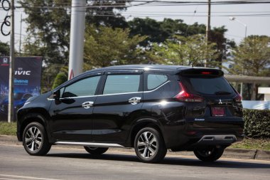 Chiangmai, Thailand - January 14 2019: Private New Van car, Mitsubishi Expandar. Photo at road no 121 about 8 km from downtown Chiangmai, thailand.