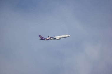 Chiangmai, Tayland - 3 Ocak 2019: Hs-Tbb Airbus A330-300 Tay Airways. Bangkok uçuş Chiang mai.