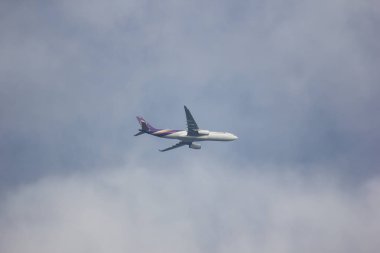 Chiangmai, Tayland - 3 Ocak 2019: Hs-Tbb Airbus A330-300 Tay Airways. Bangkok uçuş Chiang mai.