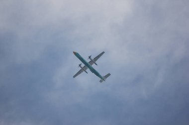 Chiangmai, Thailand - January 3 2019: HS-DQH Bombardier Q400 NextGen Of Nokair. Take off from Chiangmai Airport to Udon Thani.
