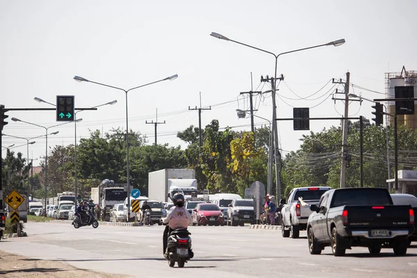 Chiangmai Tailandia Enero 2019 Coche Tráfico Carretera Cerca Juction Foto — Foto de Stock