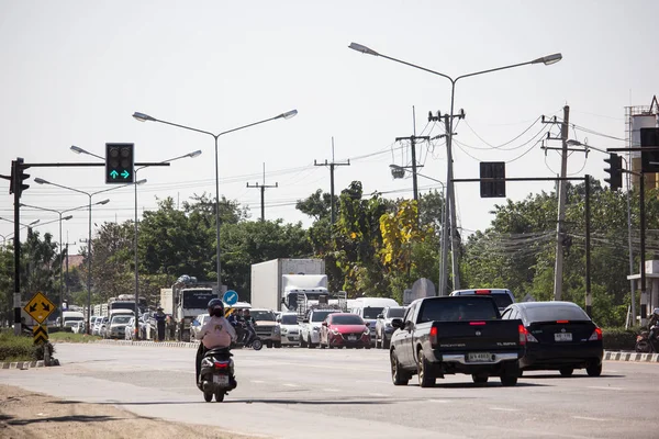 Chiangmai Tailandia Enero 2019 Coche Tráfico Carretera Cerca Juction Foto — Foto de Stock