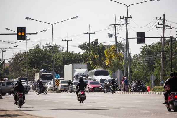 Chiangmai Tailandia Enero 2019 Coche Tráfico Carretera Cerca Juction Foto — Foto de Stock