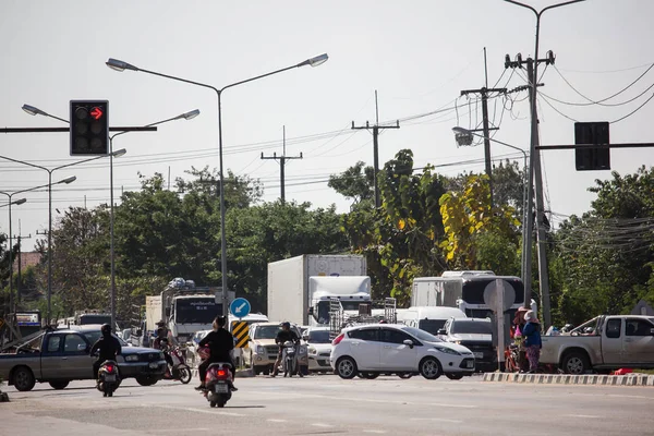 Chiangmai Tailandia Enero 2019 Coche Tráfico Carretera Cerca Juction Foto — Foto de Stock