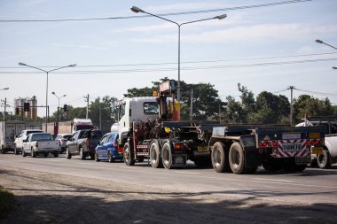 Chiangmai, Tayland - 4 Ocak 2019: Özel Vinçli Kamyon. Fotoğraf Road Hayır 121 hakkında 8 km şehir merkezine Chiangmai, Tayland.