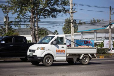 Chiangmai, Thailand - January 4 2019: Private Suzuki Carry Pick up car. Photo at road no 121 about 8 km from downtown Chiangmai thailand.