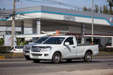 Chiangmai, Tayland - 4 Ocak 2019: Özel Isuzu kamyonet. Yol no.1001 Chiangmai şehir merkezine 8 km.