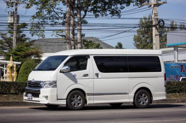 Chiangmai, Tayland - 4 Ocak 2019: Özel Toyota Ventury van. Yol no.1001, Chiangmai iş alanı 8 km.
