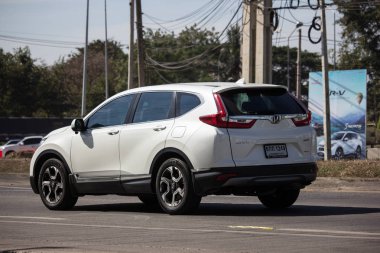 Chiangmai, Tayland - 4 Ocak 2019: Özel araba Honda Crv şehir Suv araba. Yol no.1001 Chiangmai şehir merkezine 8 km.