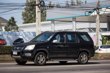 Chiangmai, Tayland - 4 Ocak 2019: Özel araba Honda Crv şehir Suv araba. Yol no.1001 Chiangmai şehir merkezine 8 km.