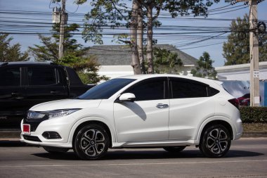 Chiangmai, Tayland - 4 Ocak 2019: Özel araba Honda Hrv şehir Suv araba. Yol no.1001 Chiangmai şehir merkezine 8 km.