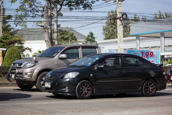 Chiangmai Thailand Januari 2019 Privat Sedanmodell Bil Toyota Vios Vägen — Stockfoto