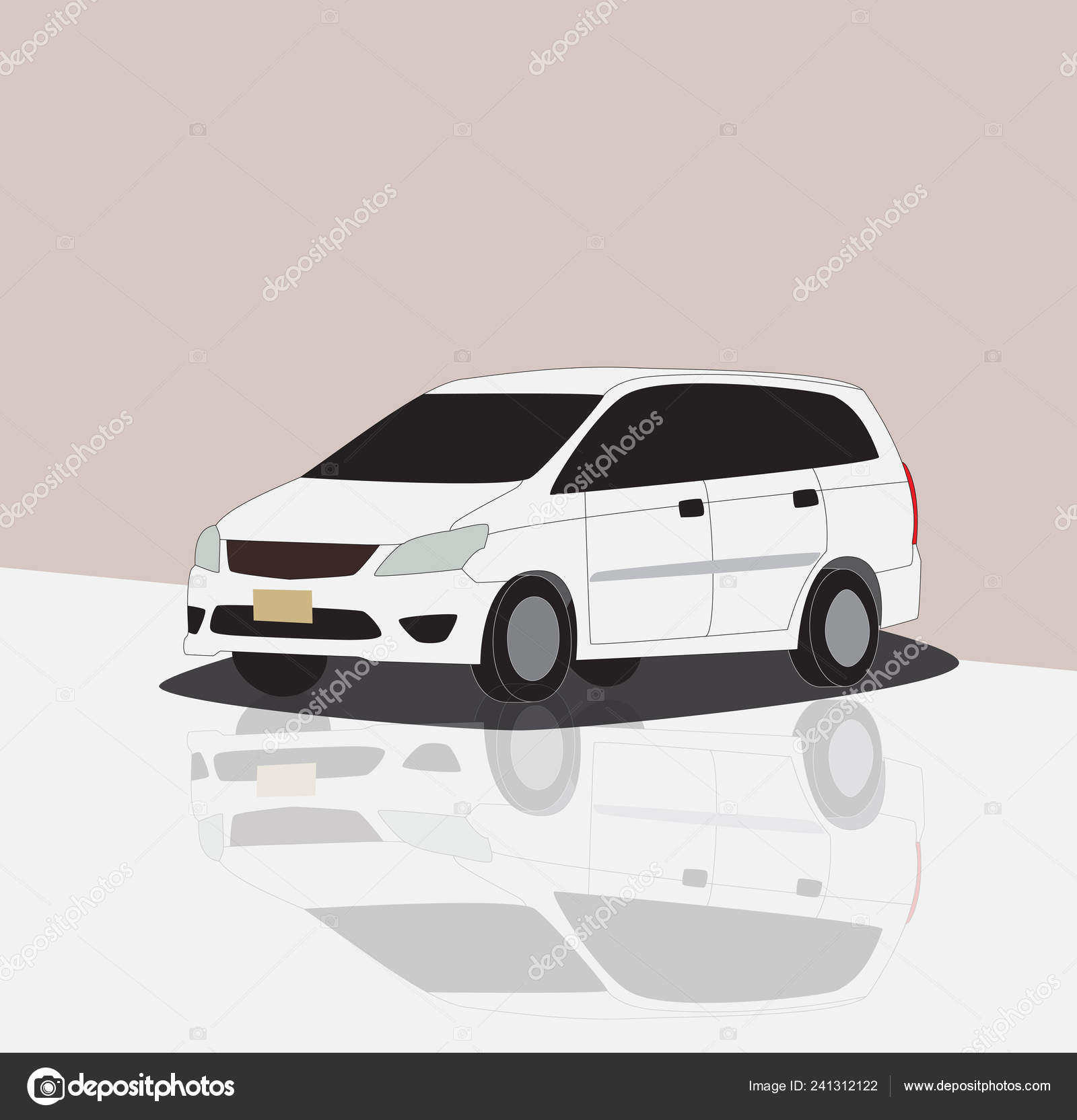 January 2019 Vector Illustration Toyota Innova Mpv Car White Brown