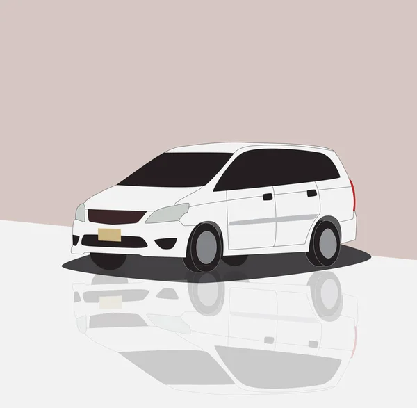 Января 2019 Векторная Иллюстрация Автомобиля Toyota Innova Mpv Белом Коричневом — стоковый вектор