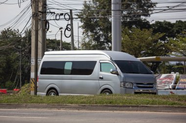 Chiangmai, Tayland - 14 Ocak 2019: Özel Toyota banliyö van. Yol no.121 şehir merkezine Chiangmai Tayland hakkında 8 km, fotoğraf.