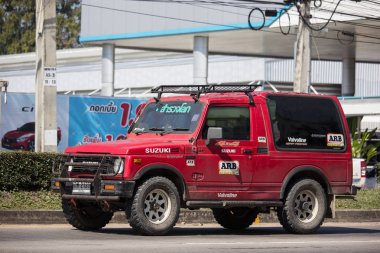 Chiangmai, Tayland - 14 Ocak 2019: Özel araba, Suzuki Caribian. Fotoğrafa yol no.1001 8 km şehir merkezine Chiangmai, Tayland.