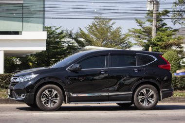 Chiangmai, Tayland - 14 Ocak 2019: Özel araba Honda Crv şehir Suv araba. Yol no.1001 Chiangmai şehir merkezine 8 km.