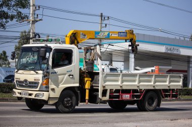 Chiangmai, Tayland - 14 Ocak 2019: Özel Vinçli Kamyon. Fotoğraf Road Hayır 121 hakkında 8 km şehir merkezine Chiangmai, Tayland.