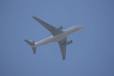 Chiangmai, Tayland - 5 Şubat 2019: B-5968 Airbus A330-200 Çin Doğu havayolu şirketi. Şanghay'a Chiangmai Havaalanı'ndan çıkar.