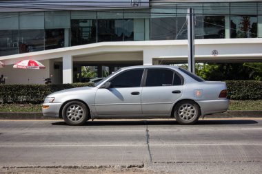 Chiangmai, Tayland - 14 Ocak 2019: Özel Old araba, Toyota Corolla. Fotoğraf Road Hayır 121 hakkında 8 km şehir merkezine Chiangmai, Tayland.