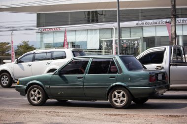 Chiangmai, Tayland - 22 Ocak 2019: Özel Old araba, Toyota Corolla. Fotoğraf Road Hayır 121 hakkında 8 km şehir merkezine Chiangmai, Tayland.