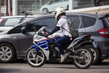 Chiangmai, Tayland - 22 Ocak 2019: Özel Honda Cbr motosiklet yarış. Fotoğrafa yol no.121 8 km şehir merkezine Chiangmai, Tayland.