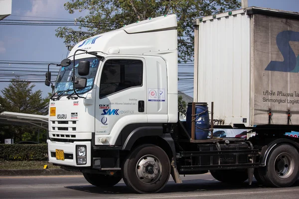 Chiangmai Tailândia Janeiro 2019 Container Truck Smk Logistics Transportation Company — Fotografia de Stock